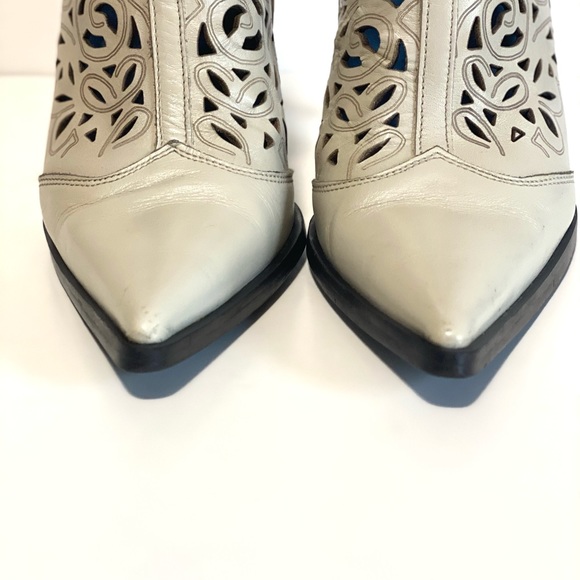 Angela Falconi Cutout Ivory Booties - Picture 7 of 15
